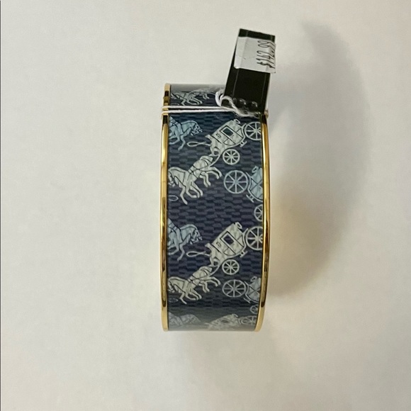 VINTAGE COACH Navy Blue Horse and Carriage Gold Bangle NWT RARE FIND! - Picture 3 of 6